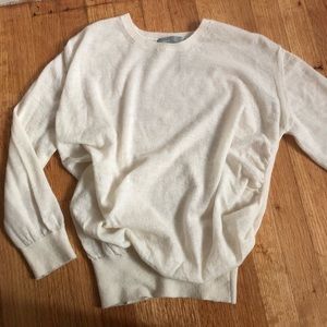 Vince. Cream Fine Gauge Drapey Cashmere Sweater